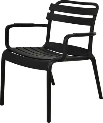 Ambiance stapelbare lounge tuinstoel basic zwart