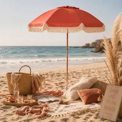  Ambiance stokparasol 180 cm terra - afbeelding 2