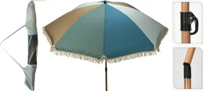 Ambiance stokparasol 200cm blauw