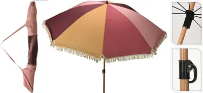 Ambiance stokparasol 200cm rood