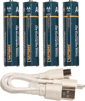 Anna's Collection 4-pack USB-oplaadbare AA batterijen 2600 mAh - afbeelding 1