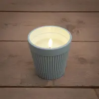 Anna's Collection buitenkaars in pot 3d vlam 11 x 11cm, blauw - afbeelding 1