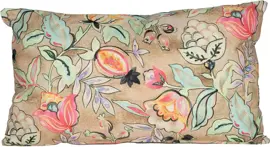 Anna's Collection buitenkussen bloemen 30x50cm groen