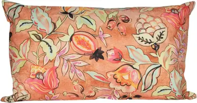 Anna's Collection buitenkussen bloemen 30x50cm terra