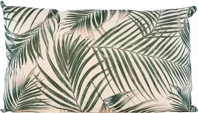 Anna's Collection buitenkussen palmblad 30x50cm groen