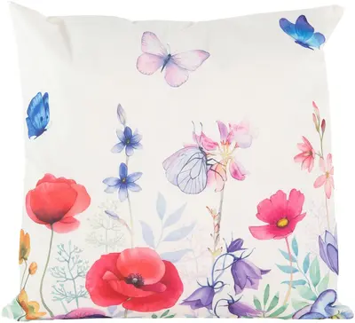 Anna's Collection buitenkussen veldbloemen 0x0cm multi