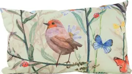 Anna's Collection buitenkussen vogels weide 30x50cm multi