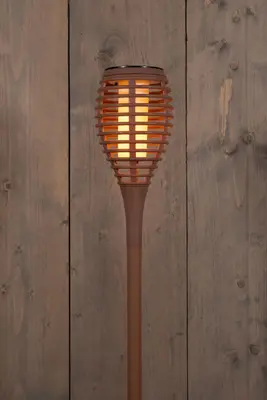 Anna's Collection fakkel solar met vlameffect 12led 61x10cm terra