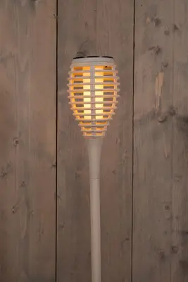 Anna's collection fakkel solar met vlameffect 12led 61x10cm zand