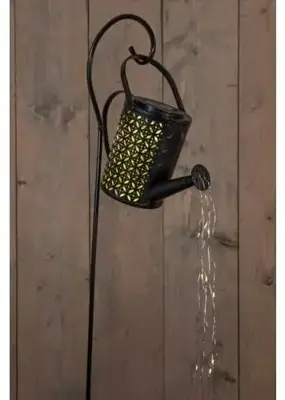 Anna's Collection Gieter solar led 23.5 x 10 x 15 cm op stick zwart