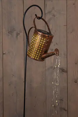 Anna's Collection gieter solar led 23.5x10x84cm steker koper