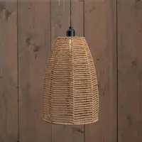Anna's Collection Hanglamp solar naturel met edison lamp 20 x 20 x 30,5 cm 3m snoer met clip - zwart