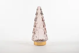 Anna's Collection kerstverlichting boom glas 24.5cm roze goud - afbeelding 3