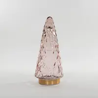 Anna's Collection kerstverlichting boom glas 28.5cm roze goud - afbeelding 3