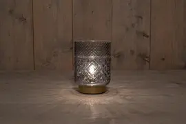 Anna's Collection lamp glas d12h17.5cm grijs goud - afbeelding 1