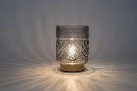 Anna's Collection lamp glas d12h17.5cm grijs goud - afbeelding 2