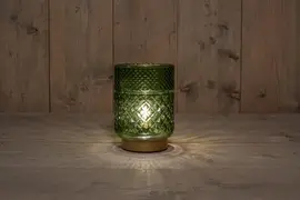 Anna's Collection lamp glas d12h17.5cm groen goud kopen?