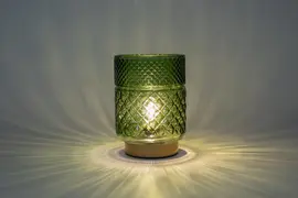Anna's Collection lamp glas d12h17.5cm groen goud - afbeelding 2