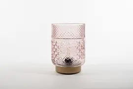 Anna's Collection lamp glas d12h17.5cm roze goud - afbeelding 3