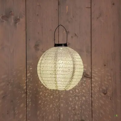 Anna's Collection lampion solar marrakesh 25cm olijf - afbeelding 1