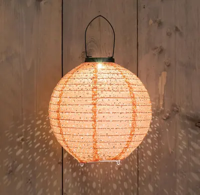 Anna's Collection lampion solar marrakesh ø25cm terra - afbeelding 1