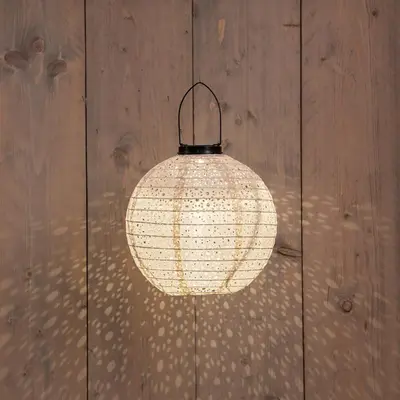 Anna's Collection lampion solar marrakesh 25cm zand - afbeelding 1