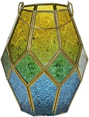 Anna's Collection lantaarn metaal  0x0x20.5cm groen/kleur(en