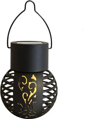 Anna's collection lantaarn-mini solar 6 led vlameffect 9x7cm 