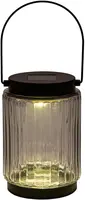 Anna's Collection lantaarn solar 1led glas 12x8.5cm zwart - afbeelding 2