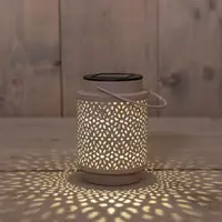 Anna's Collection Lantaarn solar LED metaal 8,5 x 8,5 x 12 cm Zand kopen?