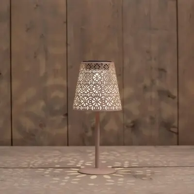Anna's Collection Lantaarn solar metaal 1 led warm wit 12 x 12 x 28 cm zand