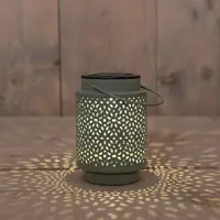 Anna's Collection Lantaarn solar metaal 8.5 x 8.5 x 12 cm Olijf kopen?