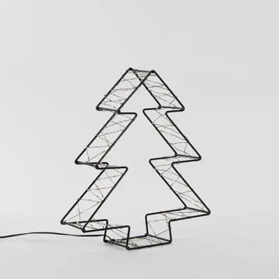Anna's Collection LED 3D boom 200 lampjes metaal, 6 x 26cm, classic warm - afbeelding 1