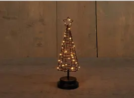 Anna's Collection LED 3D boom 30 lampjes zwart & koper, 30cm, classic warm - afbeelding 1