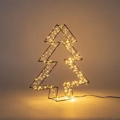 Anna's Collection LED 3D boom 300 lampjes metaal 7 x 36cm, classic warm - afbeelding 2