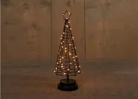 Anna's Collection LED 3D boom 60 lampjes zwart & koper 36cm, classic warm - afbeelding 1