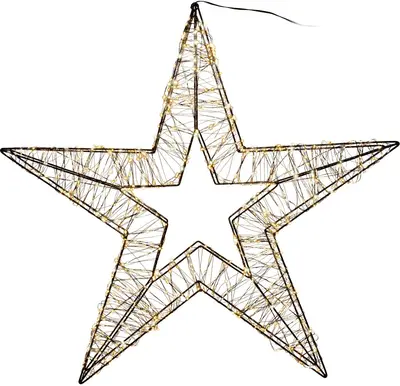 Anna's Collection LED 3D ster 1440 lampjes flash metaal Ø 76cm, classic warm - afbeelding 1