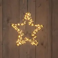 Anna's Collection LED 3D ster metaal zwart 200 lampjes Ø 26cm, classic warm - afbeelding 1