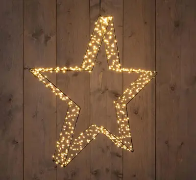 Anna's Collection LED 3D ster metaal zwart 540 lampjes Ø 56cm, classic warm - afbeelding 1