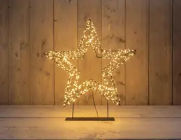 Anna's Collection LED 3D ster op voet 1200 lampjes flash metaal Ø 56 x 5cm, classic warm - afbeelding 1