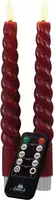 Anna's Collection LED 3D swirl kaars bordeaux 2 stuks - afbeelding 1