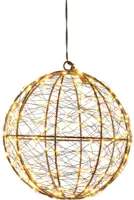 Anna’s Collection LED bal metaal, Ø 18 cm, 200 flitsende lampjes classic warm - afbeelding 2