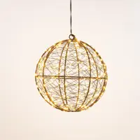 Anna’s Collection LED bal metaal, Ø 18 cm, 200 flitsende lampjes classic warm - afbeelding 1