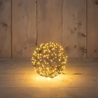 Anna’s Collection LED bal metaal, Ø 18 cm, 200 flitsende lampjes classic warm - afbeelding 4