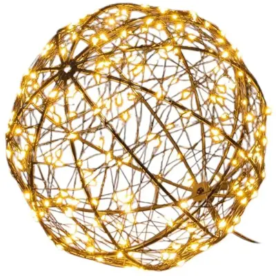 Anna’s Collection LED bal metaal, Ø 18 cm, 200 flitsende lampjes classic warm - afbeelding 3