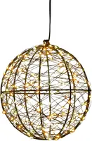 Anna's Collection LED bal metaal 200 flitsende lampjes 18cm, warm wit - afbeelding 1