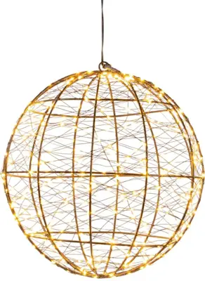 Anna’s Collection LED bal metaal, Ø 25 cm, 300 flitsende lampjes classic warm - afbeelding 2