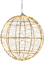 Anna’s Collection LED bal metaal, Ø 25 cm, 300 flitsende lampjes classic warm - afbeelding 2