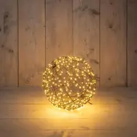 Anna’s Collection LED bal metaal, Ø 25 cm, 300 flitsende lampjes classic warm - afbeelding 4