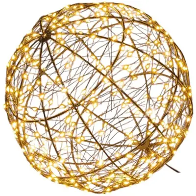 Anna’s Collection LED bal metaal, Ø 25 cm, 300 flitsende lampjes classic warm - afbeelding 3